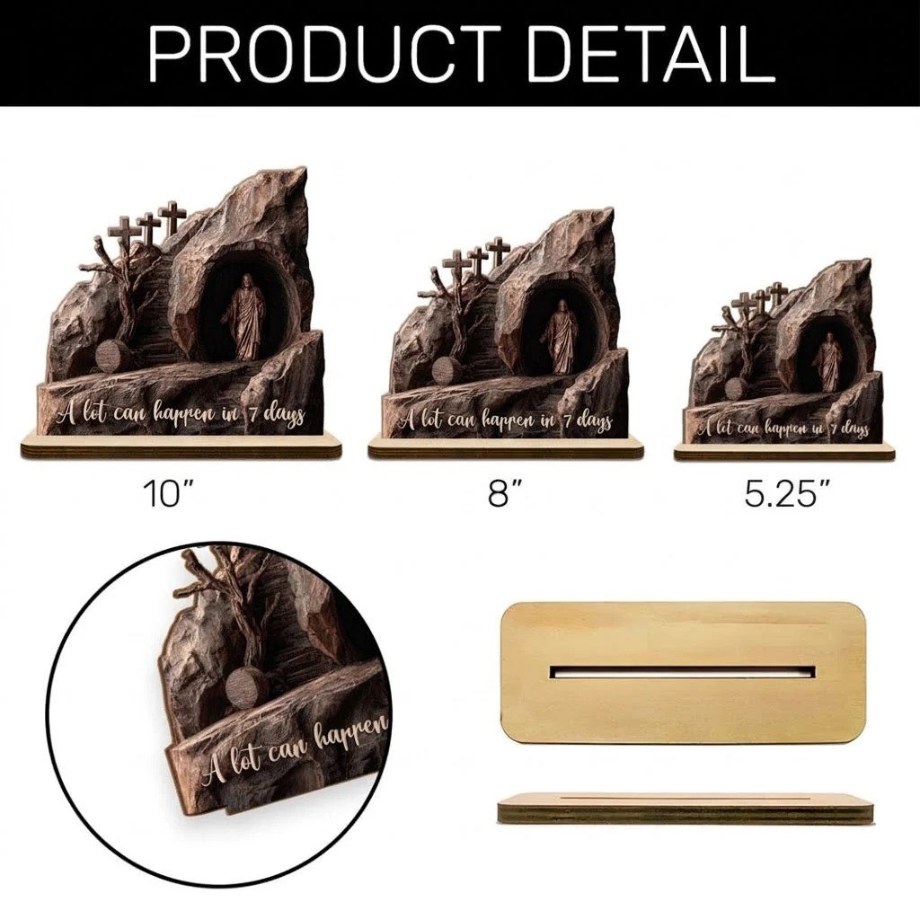 A Lot Can Happen In 7 Days - Shaped Wooden Plaque - Christian Gift For Him BA01 - Image 8