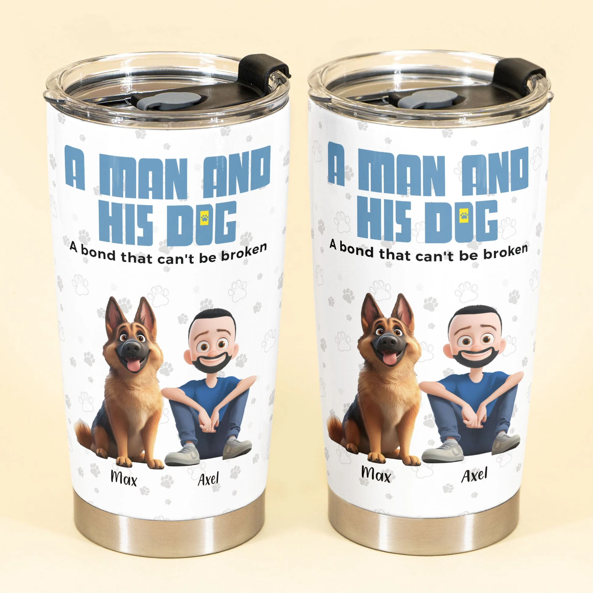 A Man And His Dog A Bond That Can't Be Broken Cartoon Dog - Personalized Tumbler Cup - Gift for Pet Owners, Dog Lovers, Dog Dad | CLP15 NH96 - Image 4