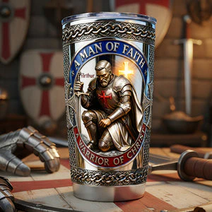 A Man Of Faith - Personalized Tumbler - Gift For Christians, Him HH01 - Image 3