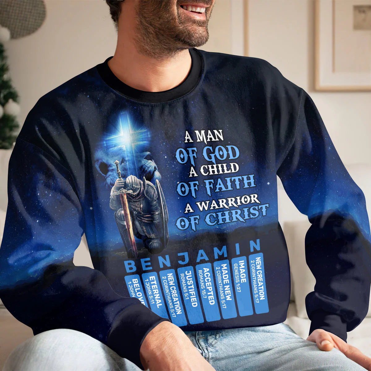 A Man Of God - Personalized AOP Sweatshirt TD118