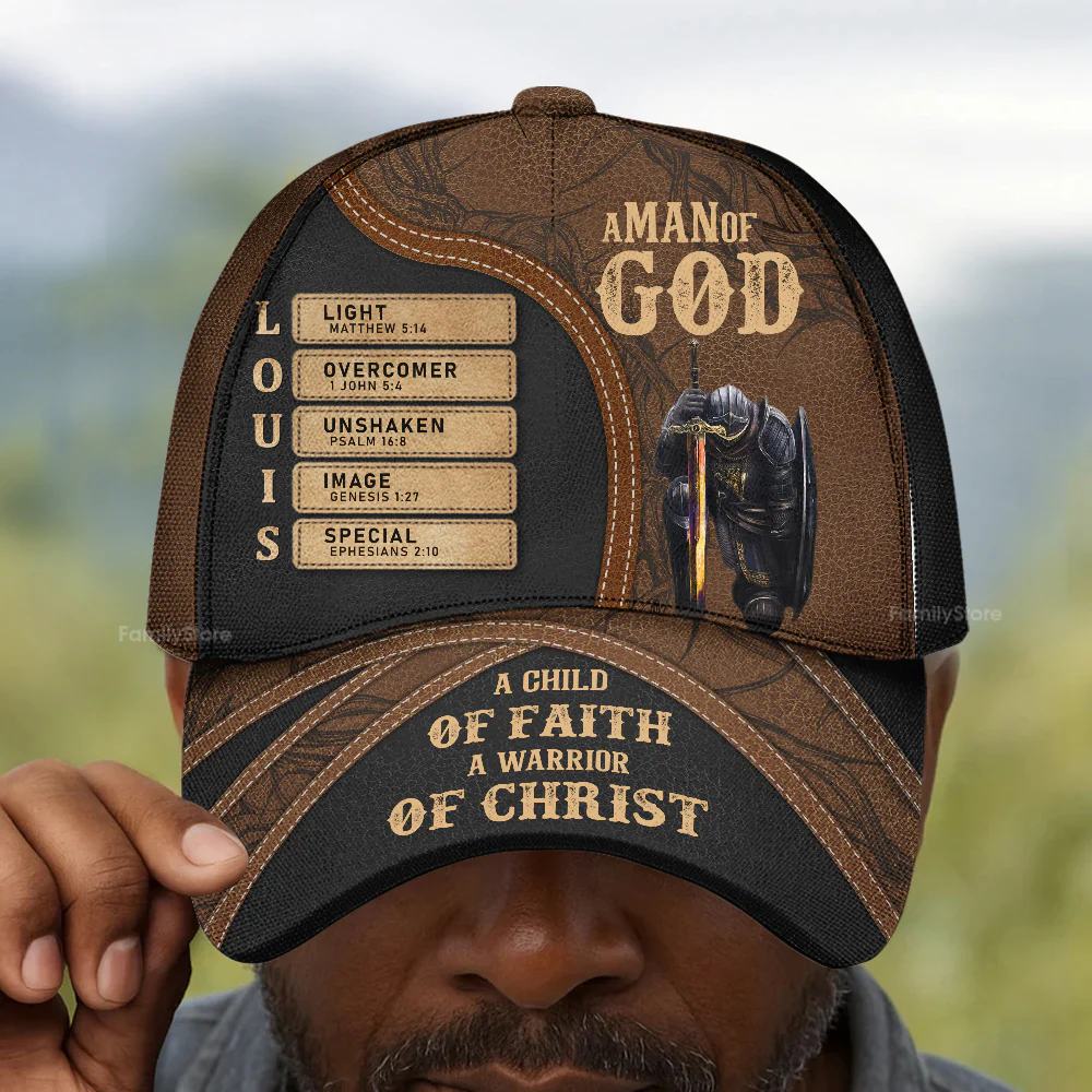 A Man Of God - Personalized Classic Cap - Image 2