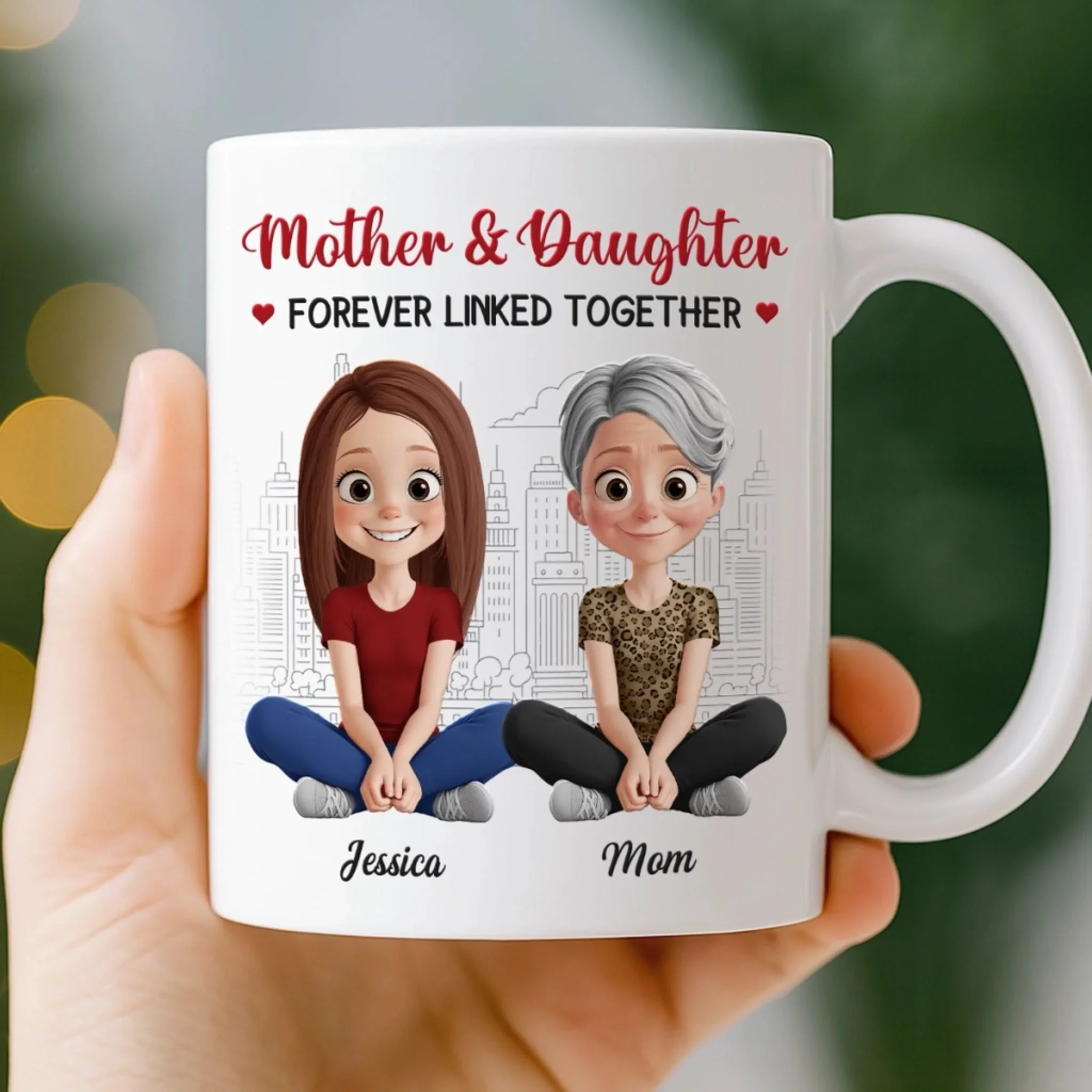 A Mother And Daughter Forever - Personalized Ceramic Mug - Gift For Mom, Mother's Day | GR25 HN02 - Image 3