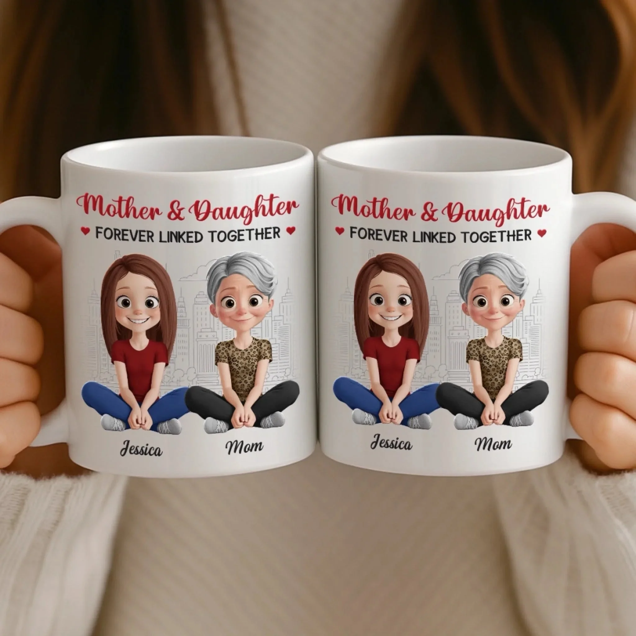 A Mother And Daughter Forever - Personalized Ceramic Mug - Gift For Mom, Mother's Day | GR25 HN02 - Image 4