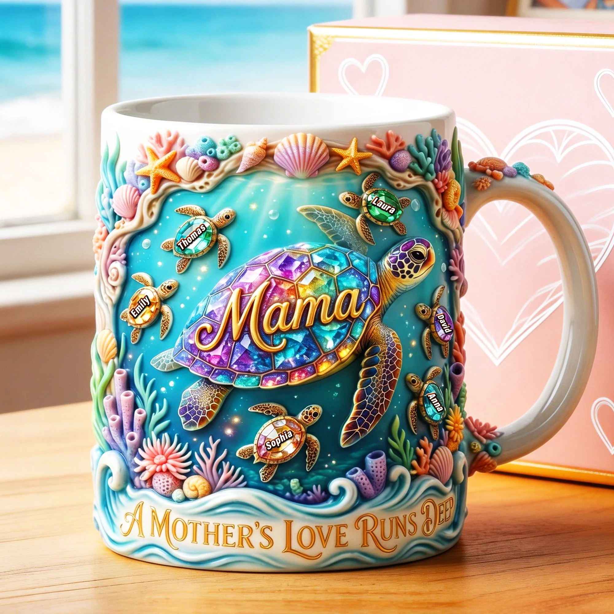 A Mother's Love Run Deep - Personalized White Mug - Gift For Mom, Grandma