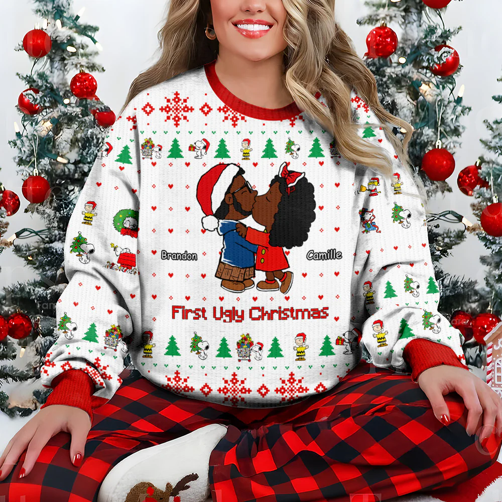 A Peanut Christmas - Personalized Ugly Sweatshirt - Anniversary Gifts, Gift For Couples, Husband Wife-CL45 NH96 - Image 4