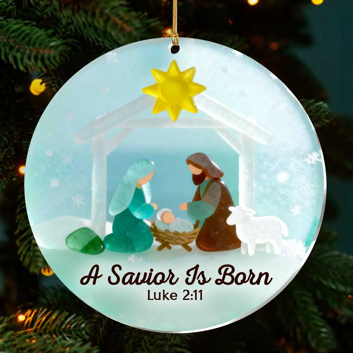 A Savior Is Born - 1-Layer Acrylic Ornament HL128
