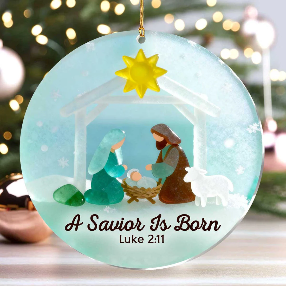 A Savior Is Born - 1-Layer Acrylic Ornament HL128 - Image 4