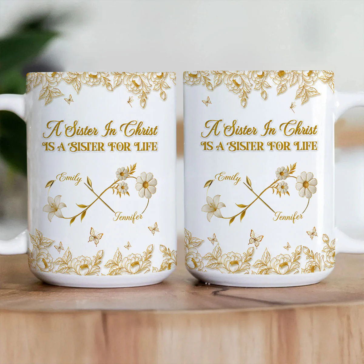 A Sister In Christ Is A Sister For Life - Custom 3D Inflated Effect Personalized Mug - Christian Gift - Image 3