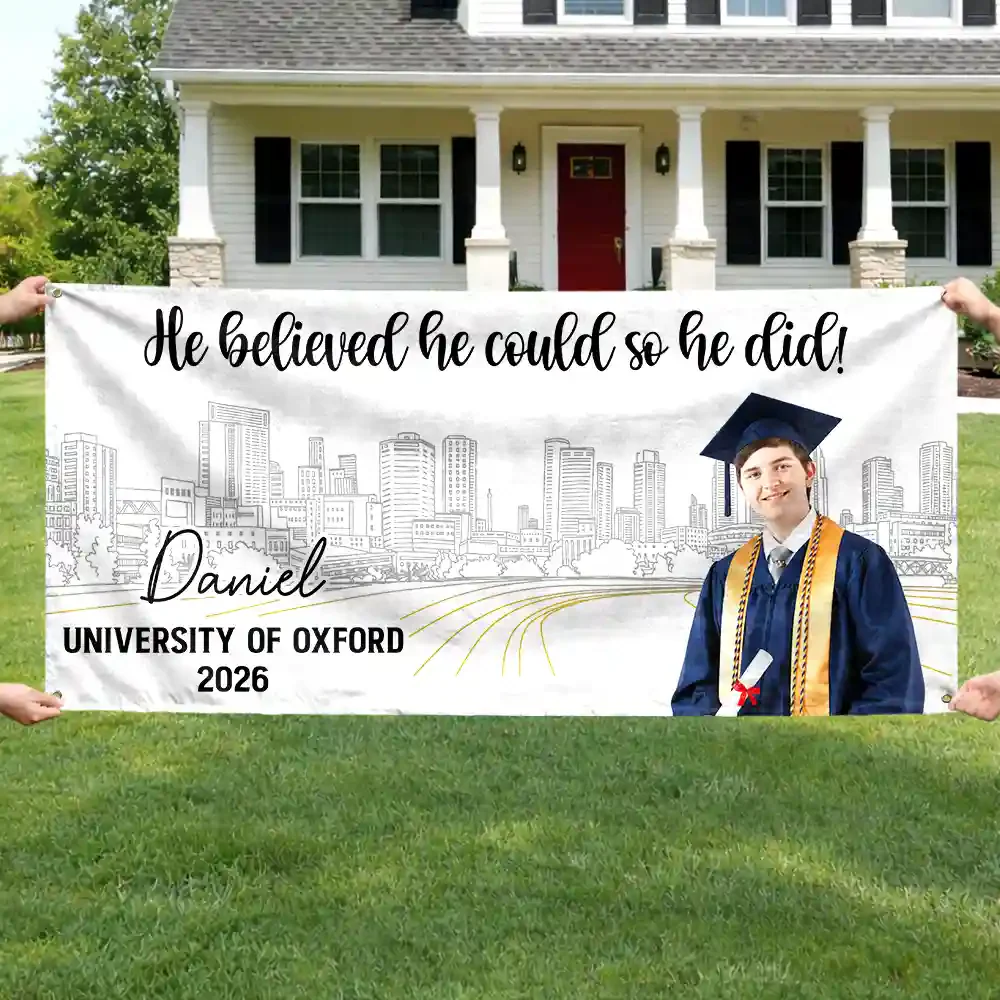 A Sweet Ending To The New Beginning - Personalized Outdoor Banner - Gift For Graduates - Image 3