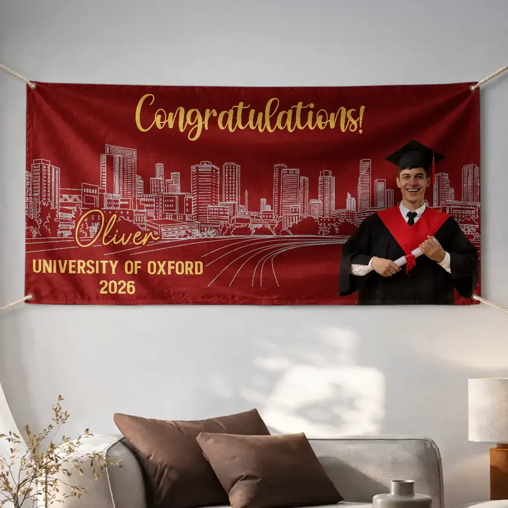 A Sweet Ending To The New Beginning - Personalized Outdoor Banner - Gift For Graduates - Image 4