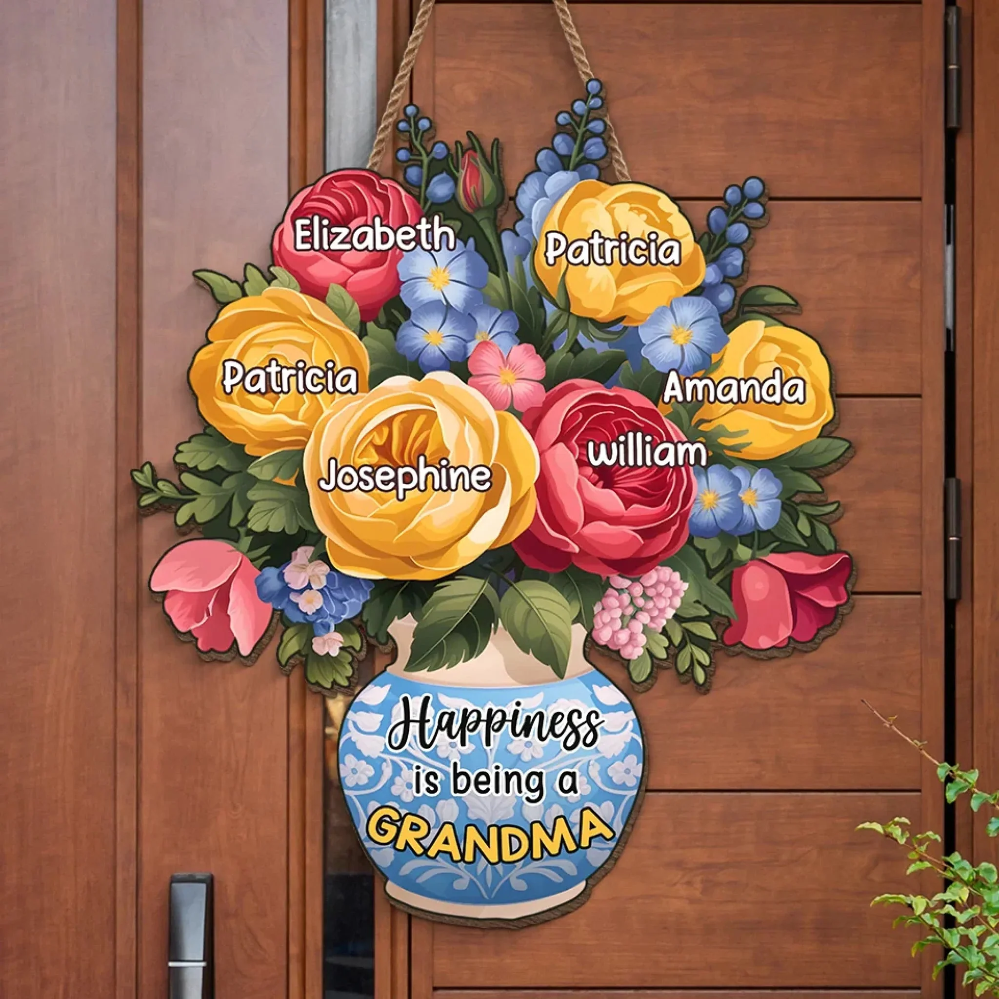 A Thoughtful Gift For The Grandma Who Does It All - Personalized Custom Shaped Wood Sign - Gift For Mom, Grandma, Mothers Day | NA94 - Image 2
