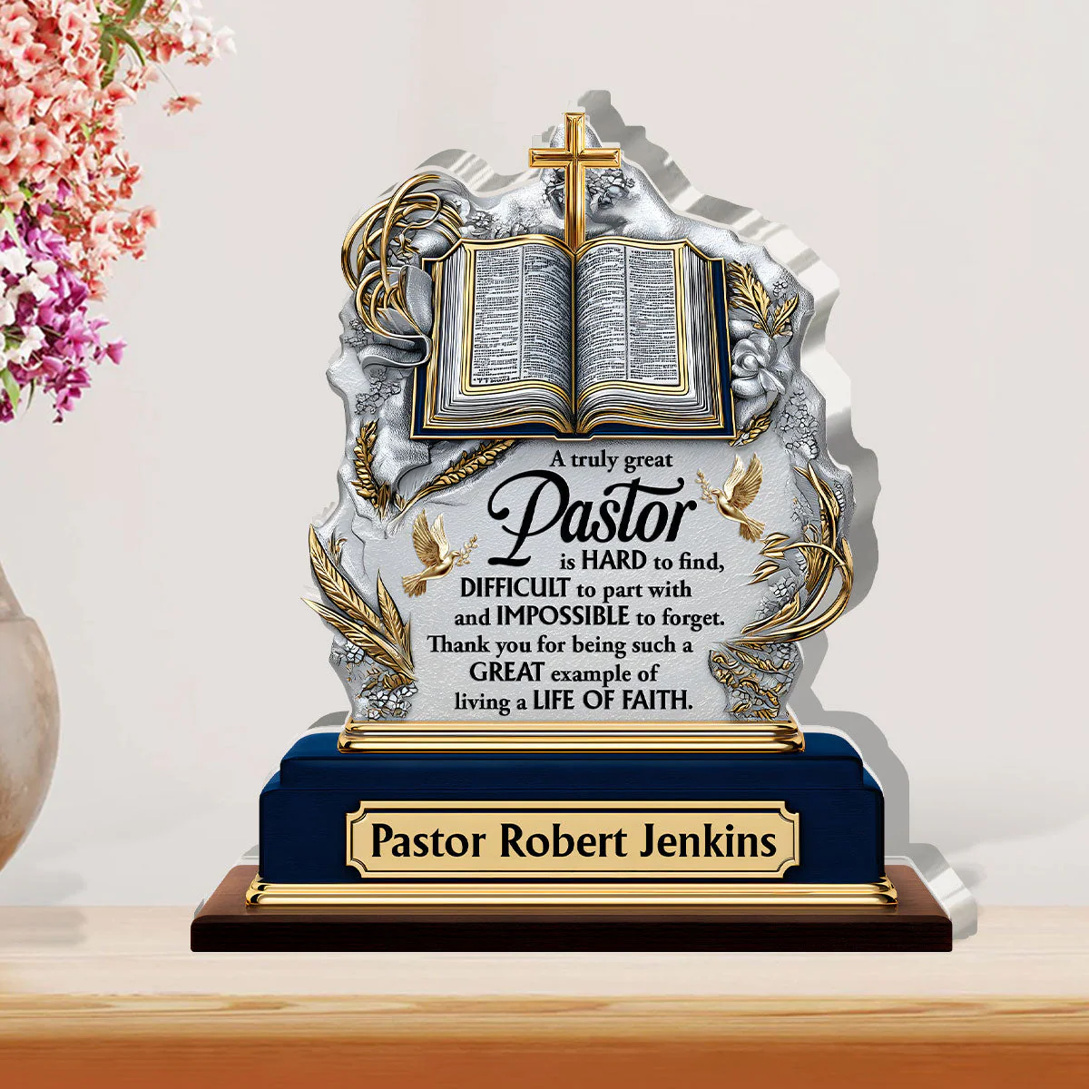 A Truly Great Pastor - Personalized Acrylic Plaque TD118 - Image 2