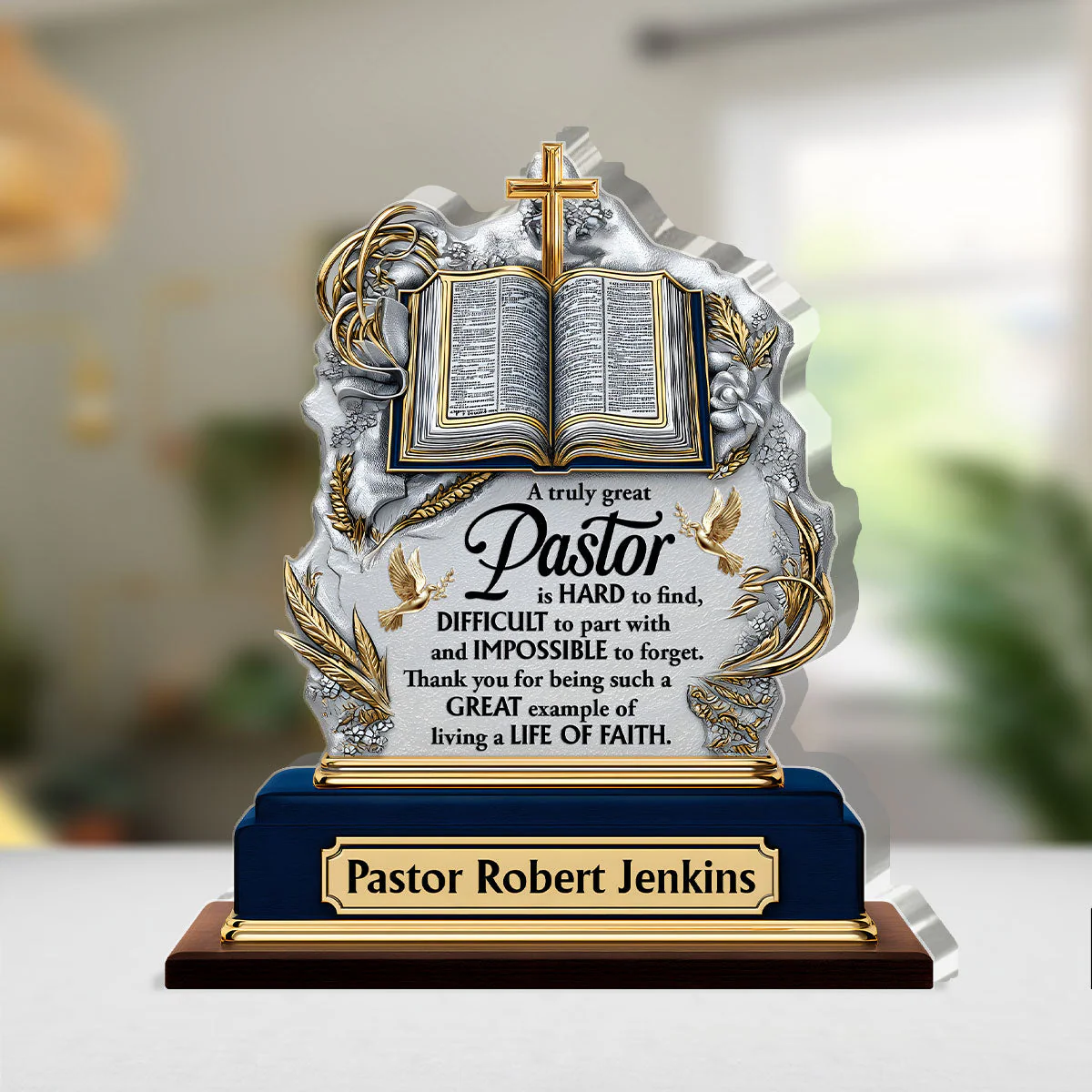 A Truly Great Pastor - Personalized Acrylic Plaque TD118 - Image 4