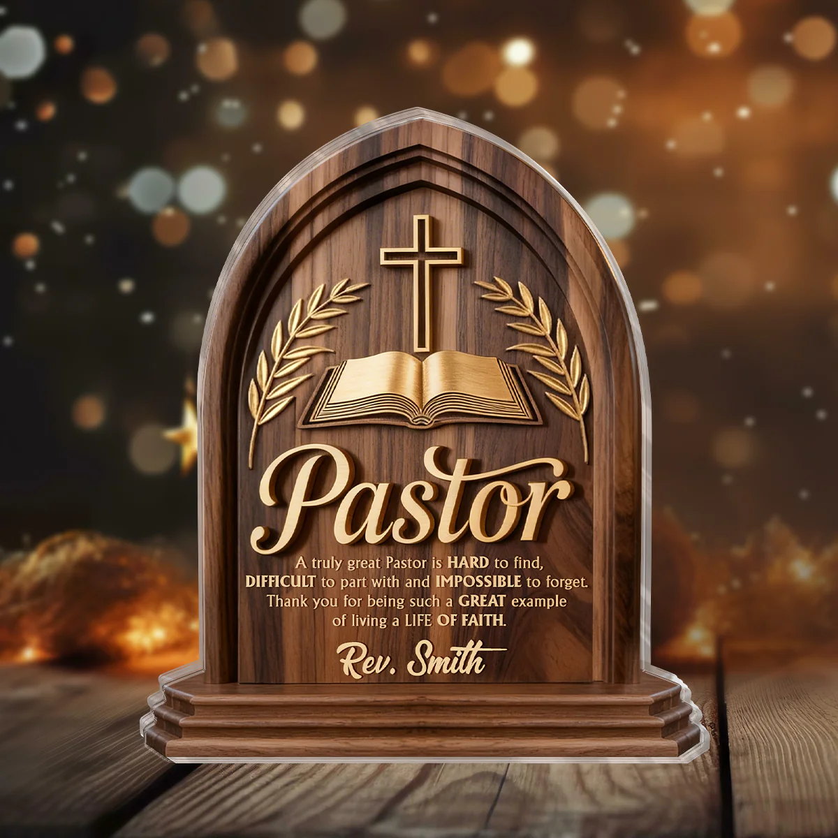 A Truly Great Pastor - Personalized Custom Shaped Acrylic Plaque - Gift For Christian - Image 3