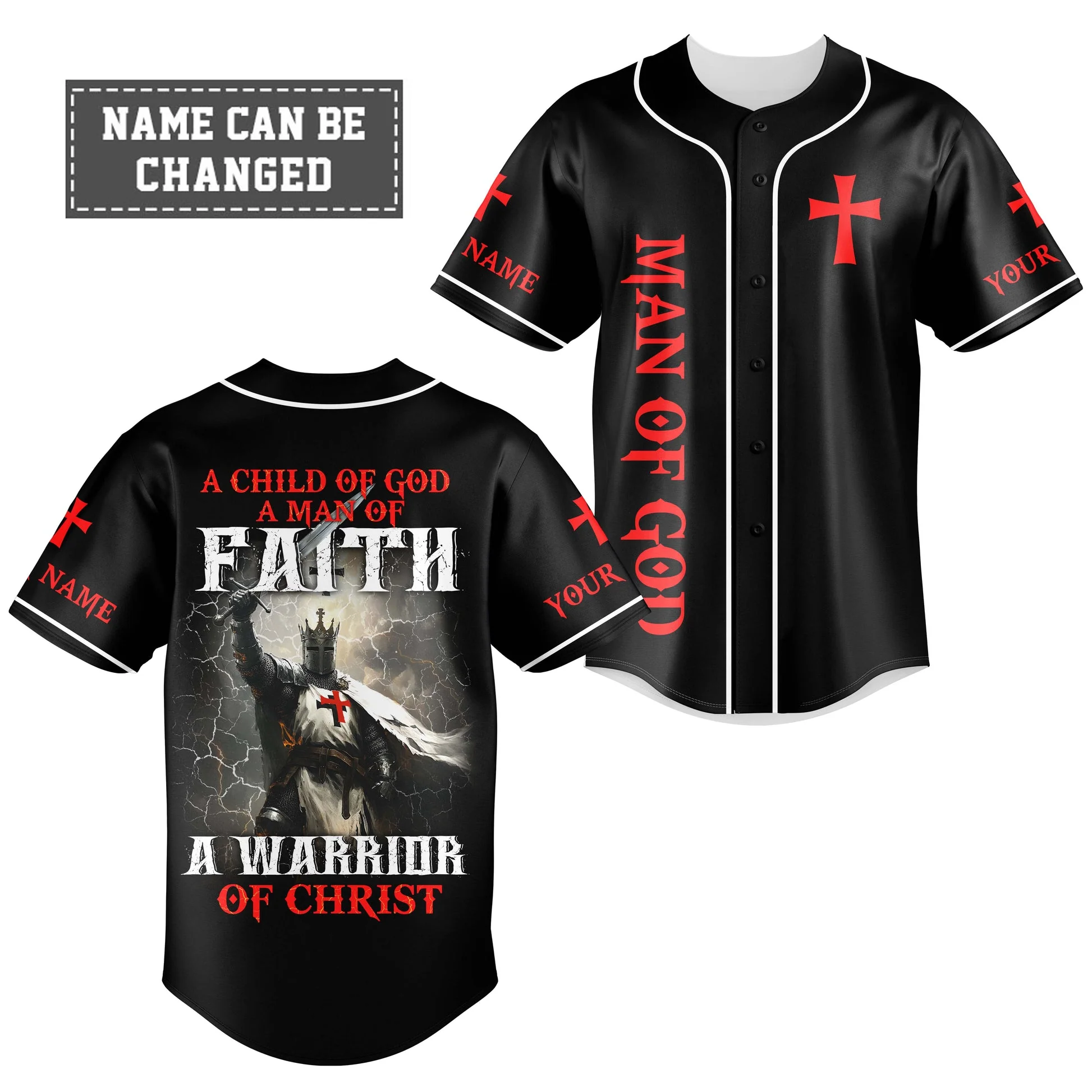A Warrior Of Christ Custom Name Baseball Jersey - Christant Gift For Him
