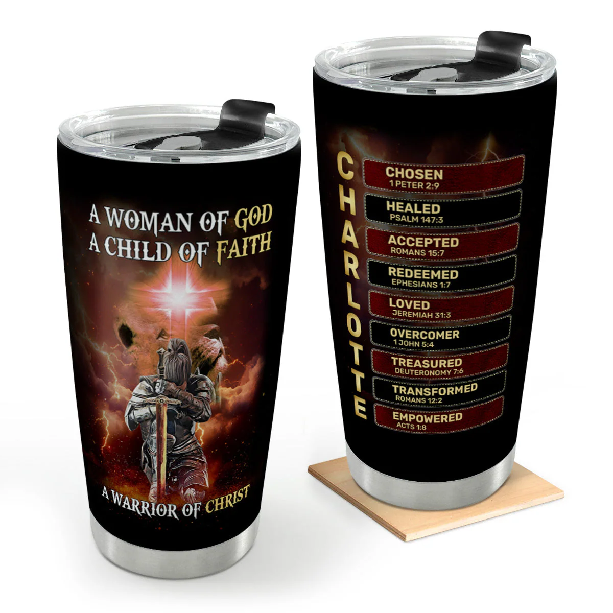 A Woman Of God - Personalized Stainless Steel Tumbler - Gift For Her