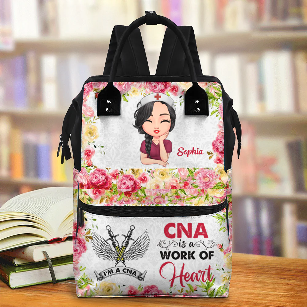A Work Of Heart - Personalized Duckbilled Backpack - Gift For Nurse | NR3 HH01 - Image 2