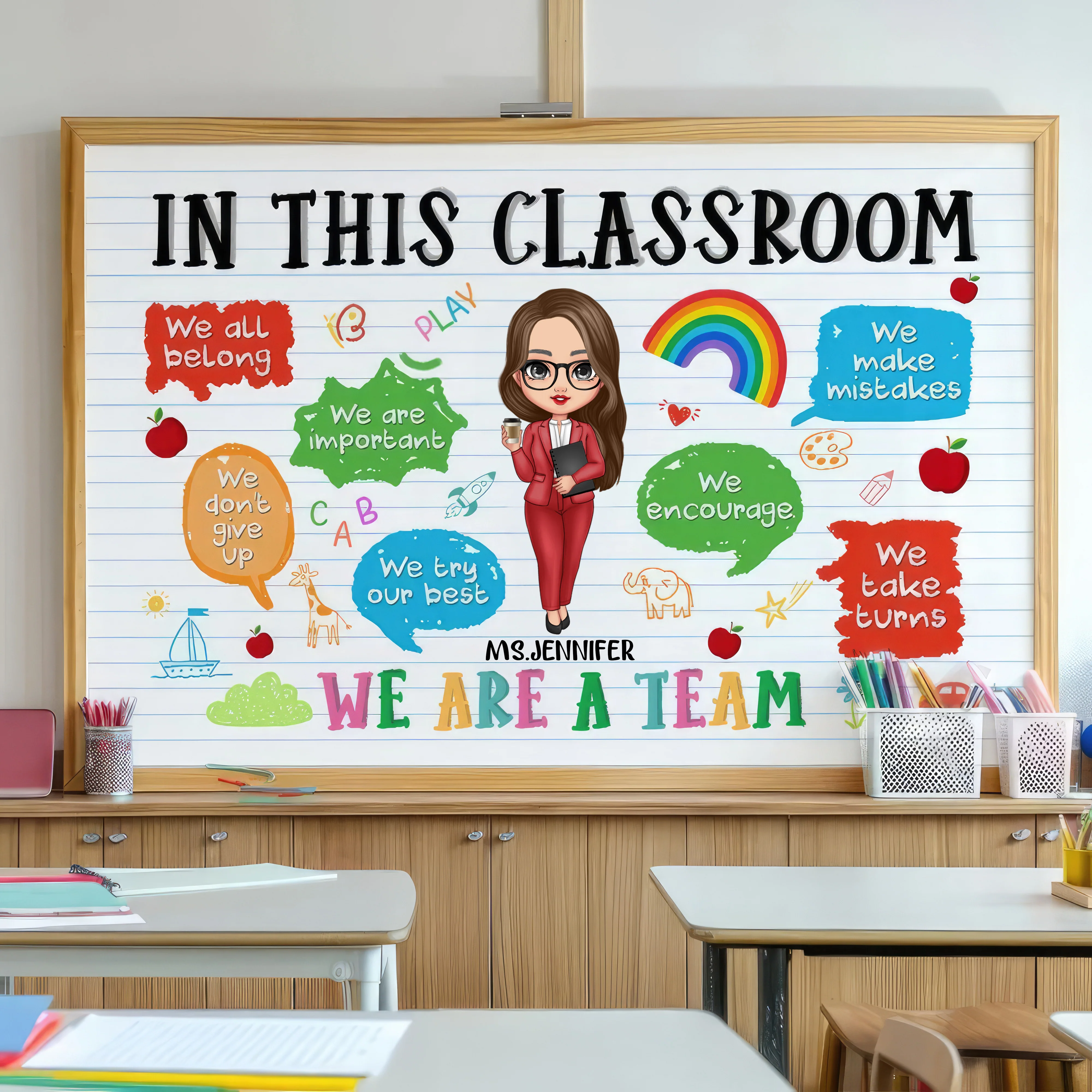 Adorable Teacher - Personalized Poster, Gift For Teacher, Back To School, Teacher Classroom Decor | CLTC01 PT