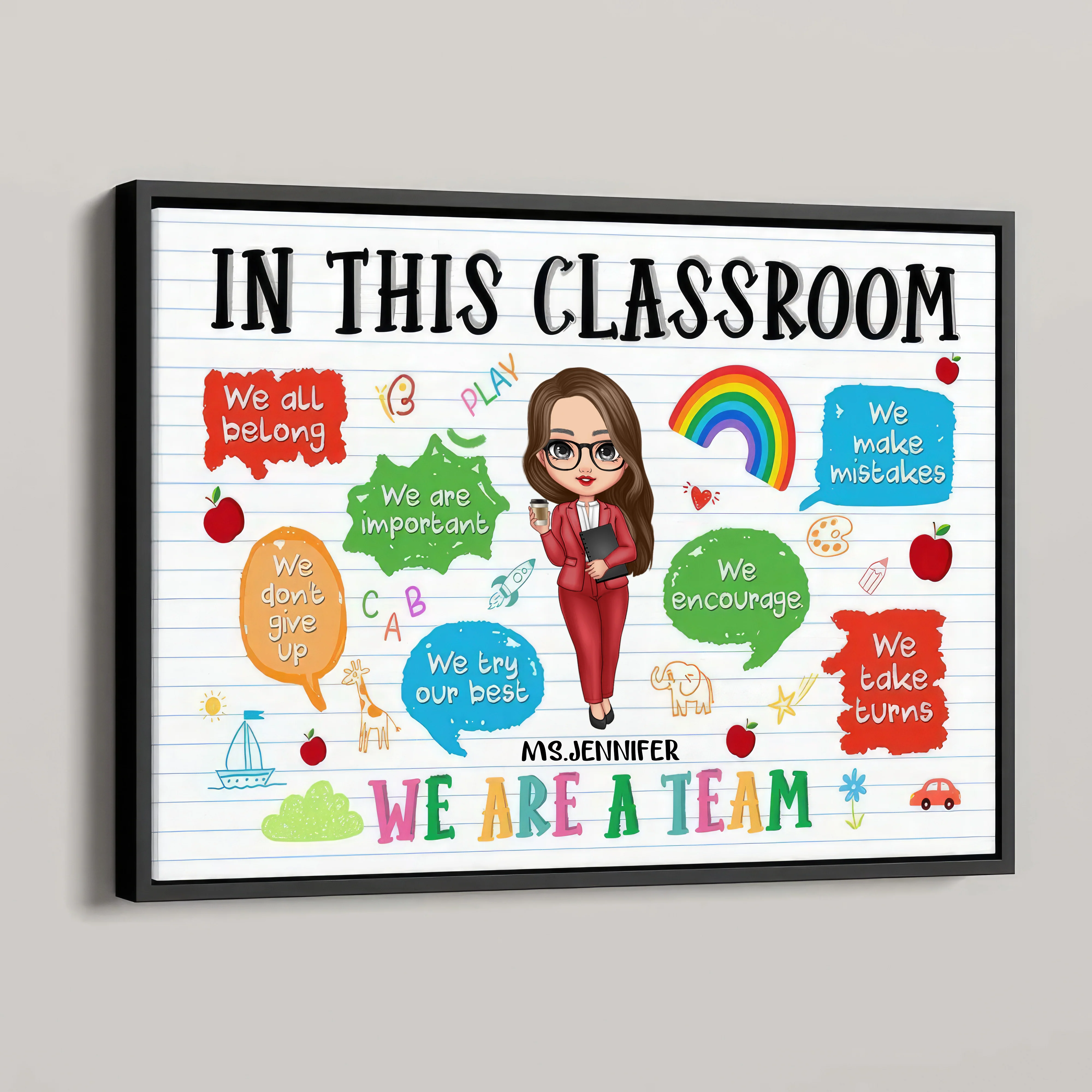 Adorable Teacher - Personalized Poster, Gift For Teacher, Back To School, Teacher Classroom Decor | CLTC01 PT - Image 3