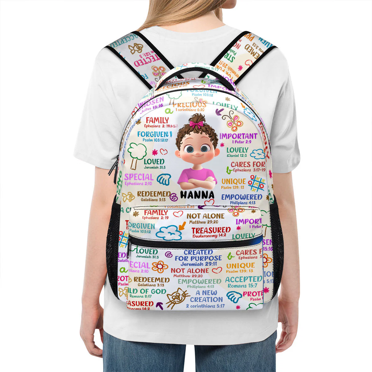 Affirmation Bible Verses - Personalized Backpack -  Gift For Kids, Back To School | GR29 TD118 - Image 5