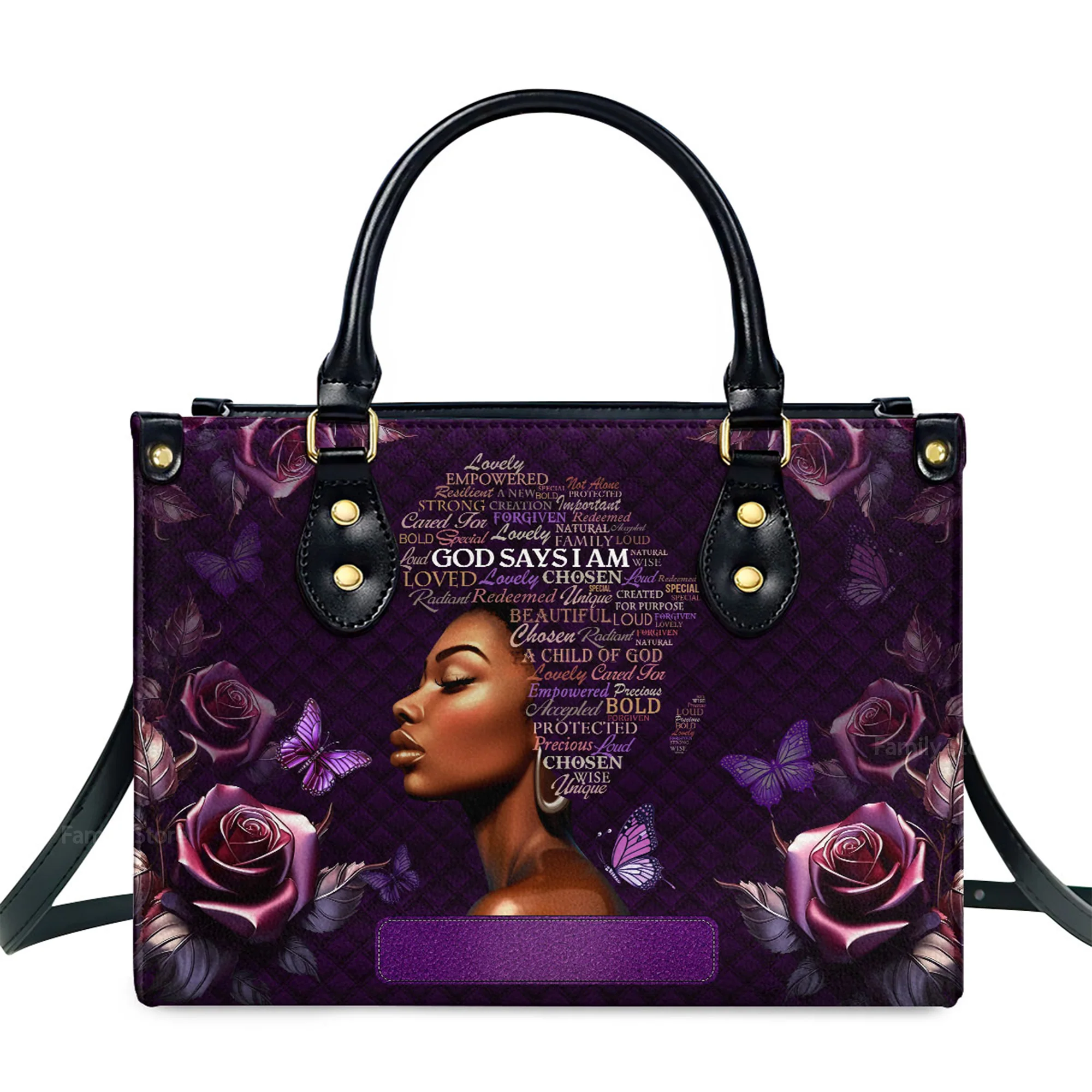 Africa Map - Thoughtful Gift For Christians - Personalized Leather Handbag With Handle - AT4080944 - Image 2