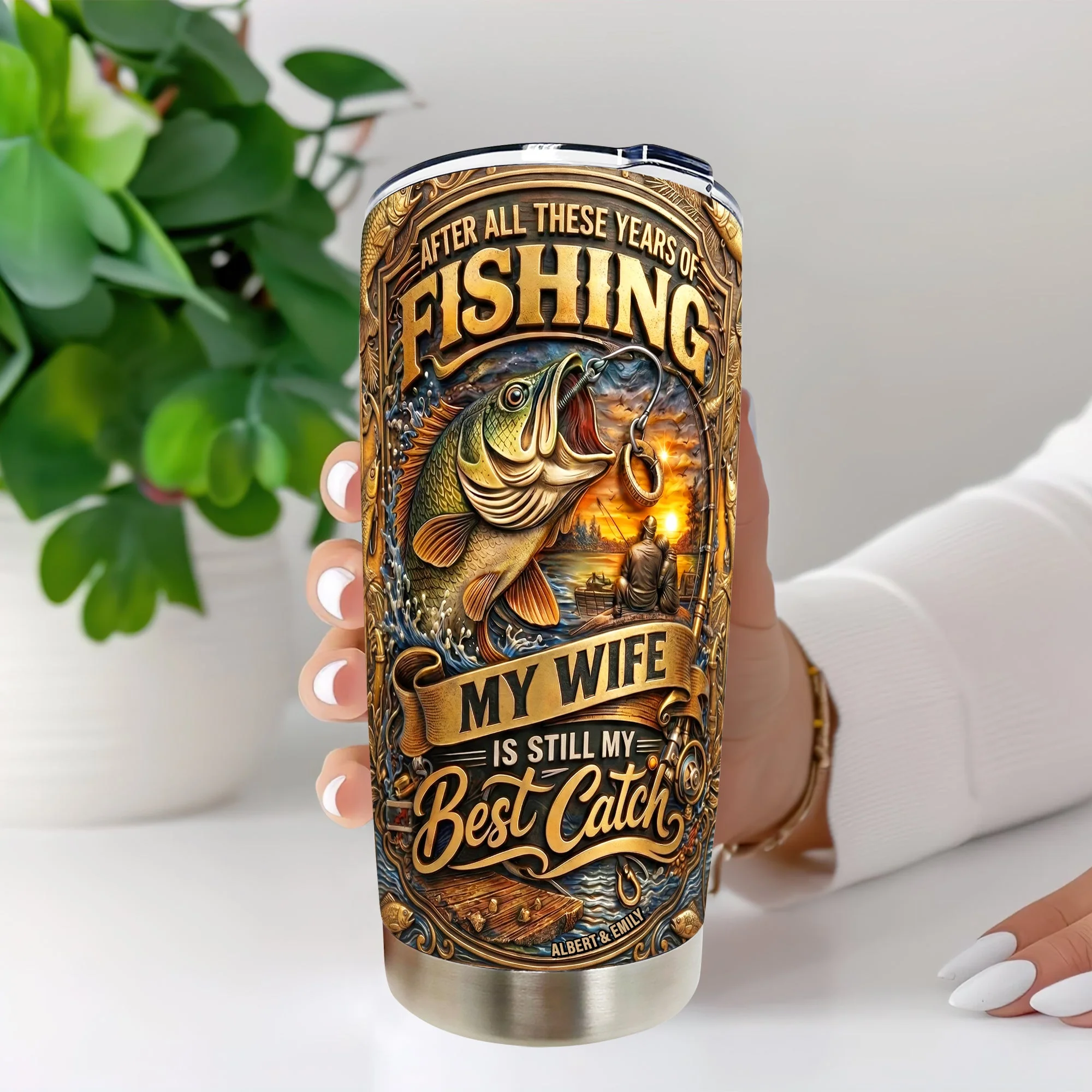 After All These Years Of Fishing - Personalized Tumbler - Gift For Dad, Grandpa, Fishing Lover - Image 3