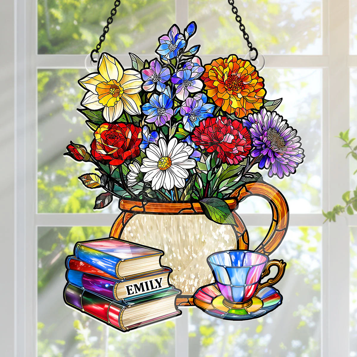 Afternoon Reads - Personalized Acrylic Suncatcher - Gift For Book Lovers, Her | HH01