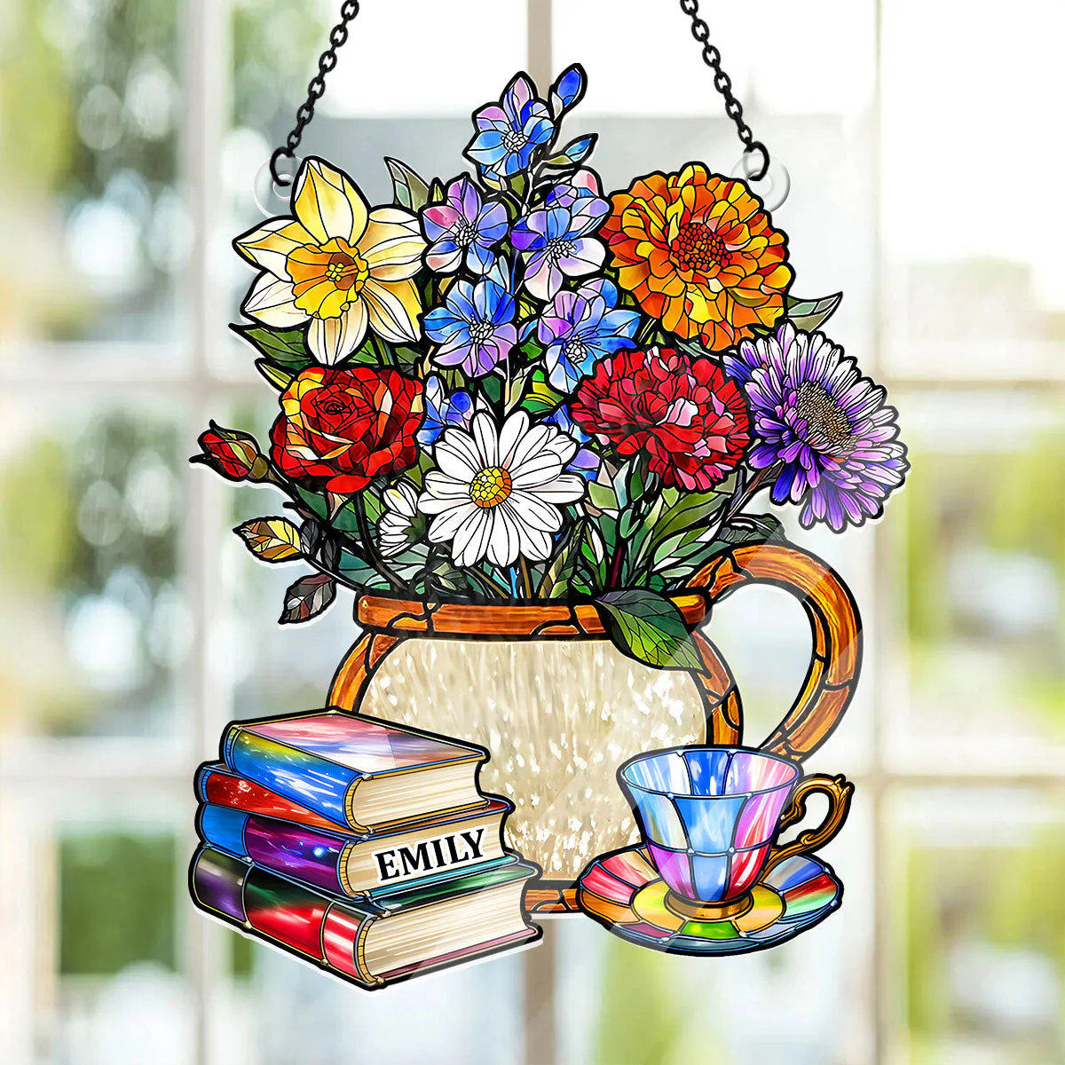 Afternoon Reads - Personalized Acrylic Suncatcher - Gift For Book Lovers, Her | HH01 - Image 2