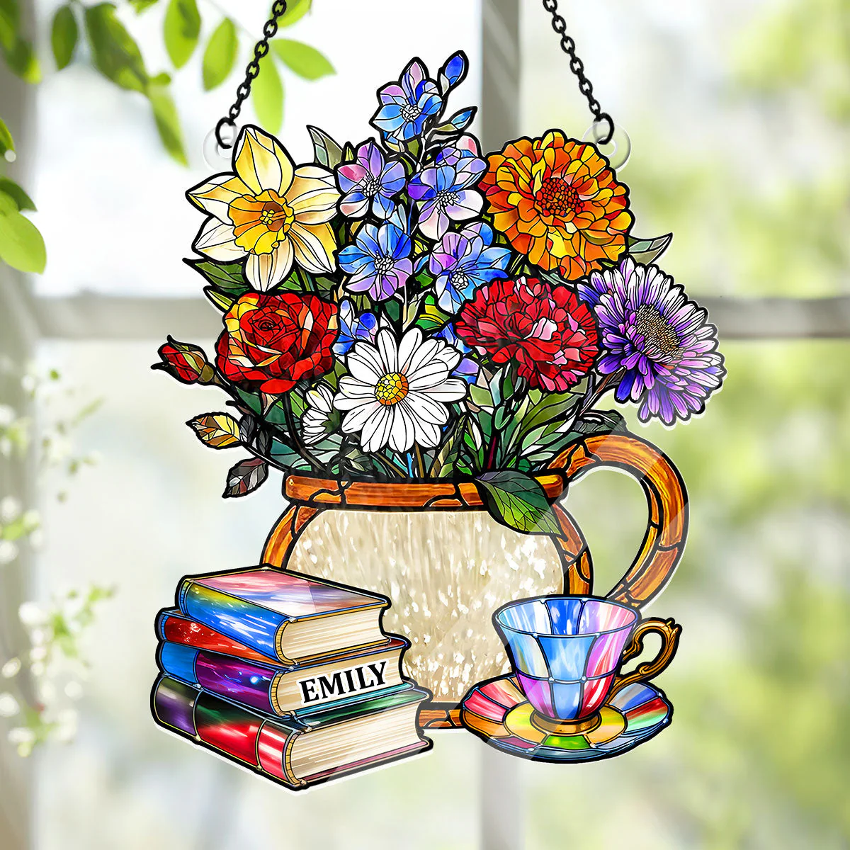 Afternoon Reads - Personalized Acrylic Suncatcher - Gift For Book Lovers, Her | HH01 - Image 4
