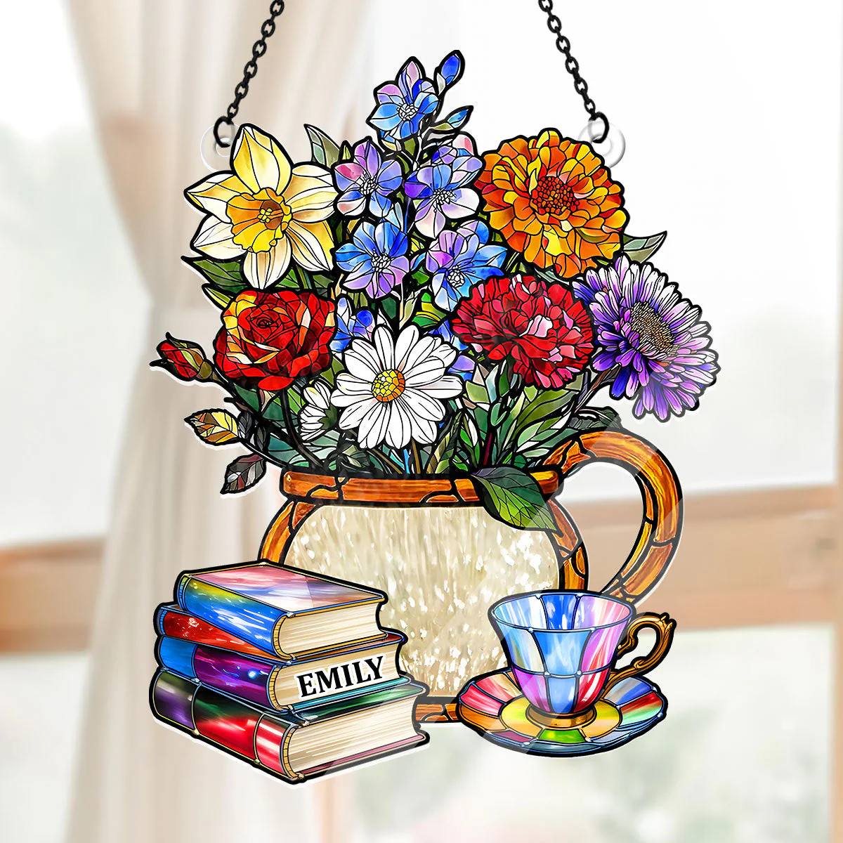 Afternoon Reads - Personalized Acrylic Suncatcher - Gift For Book Lovers, Her | HH01 - Image 5