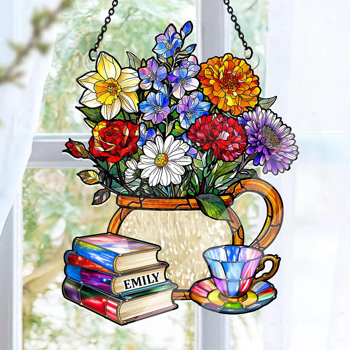 Afternoon Reads - Personalized Acrylic Suncatcher - Gift For Book Lovers, Her | HH01 - Image 6