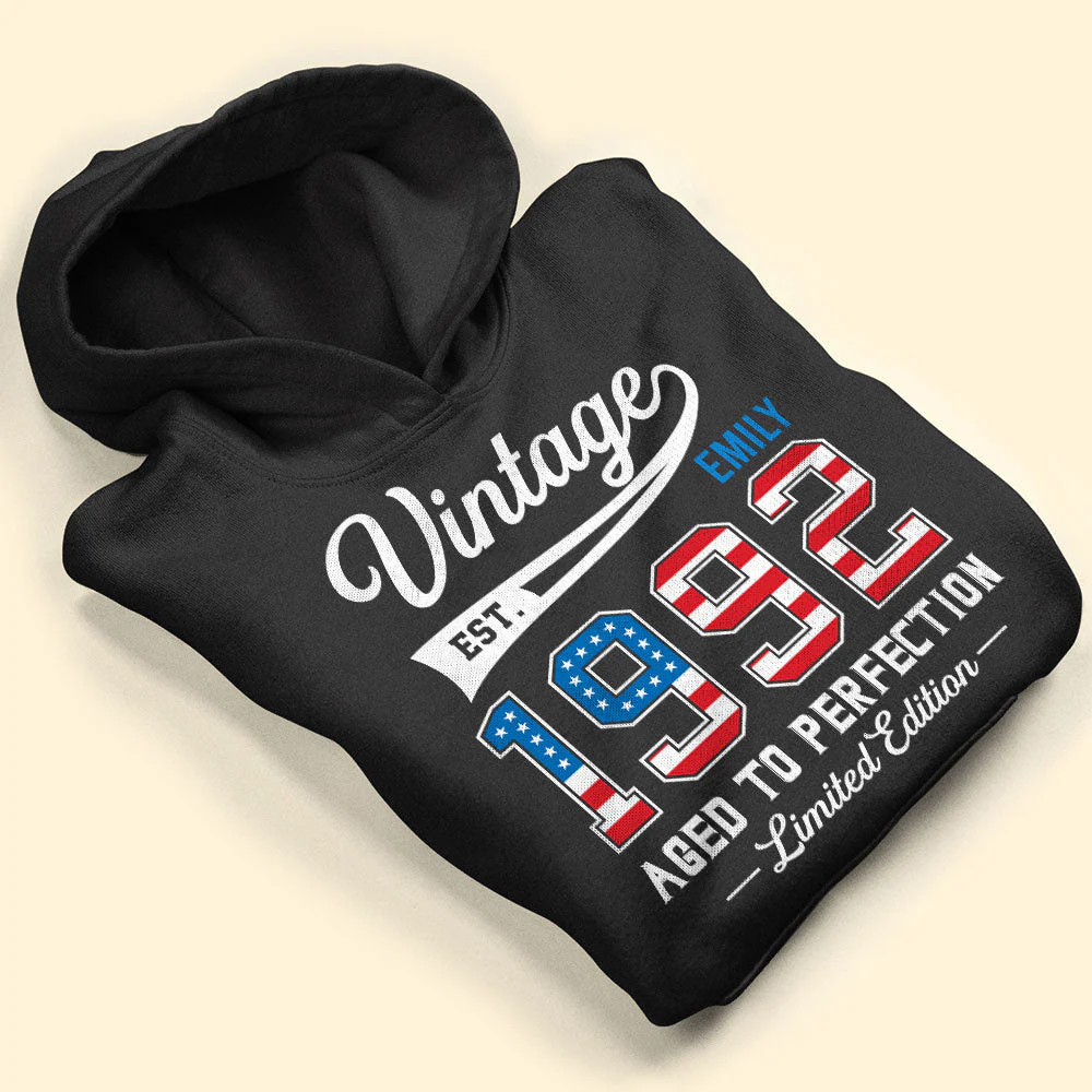Aged To Perfection Year Of Birth - Personalized T-shirt - Gift For Patriotic HN02 - Image 3