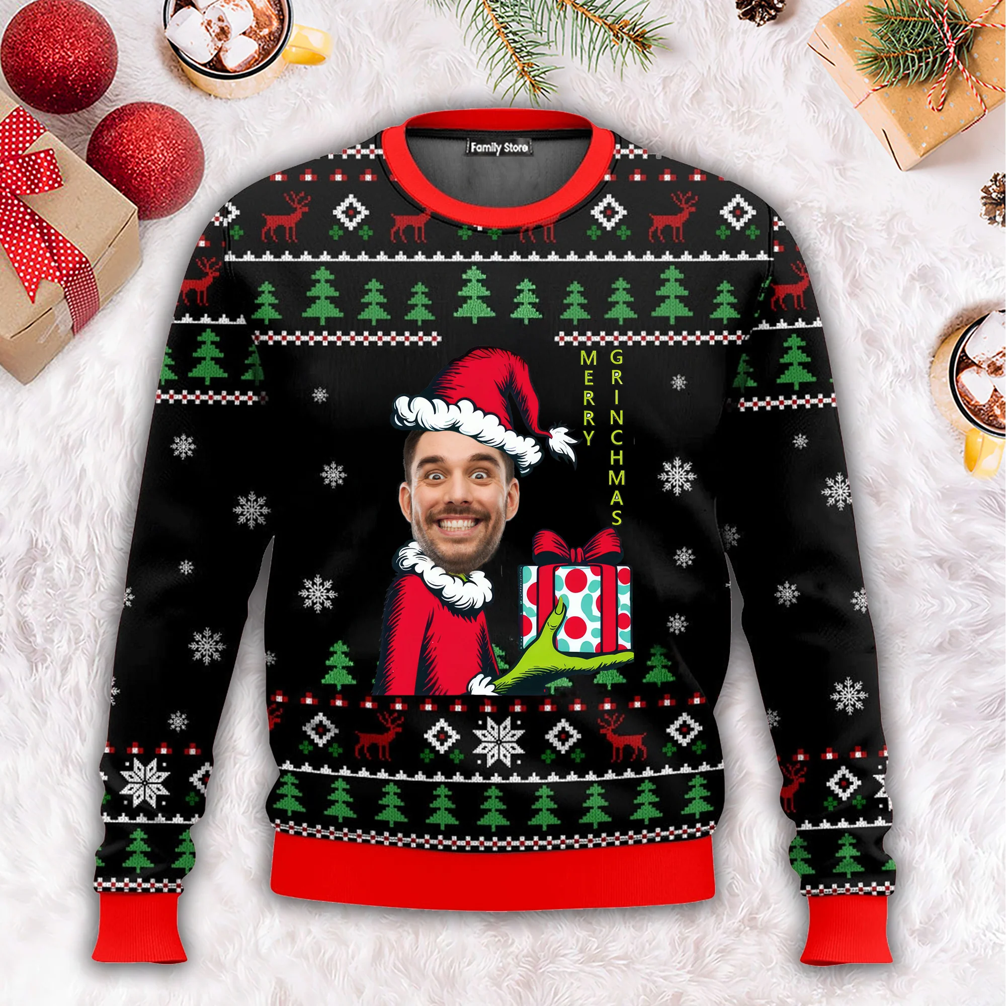 All I Want For Christmas Is A Gift From Grinch - Personalized Ugly Sweater NA94 - Image 2