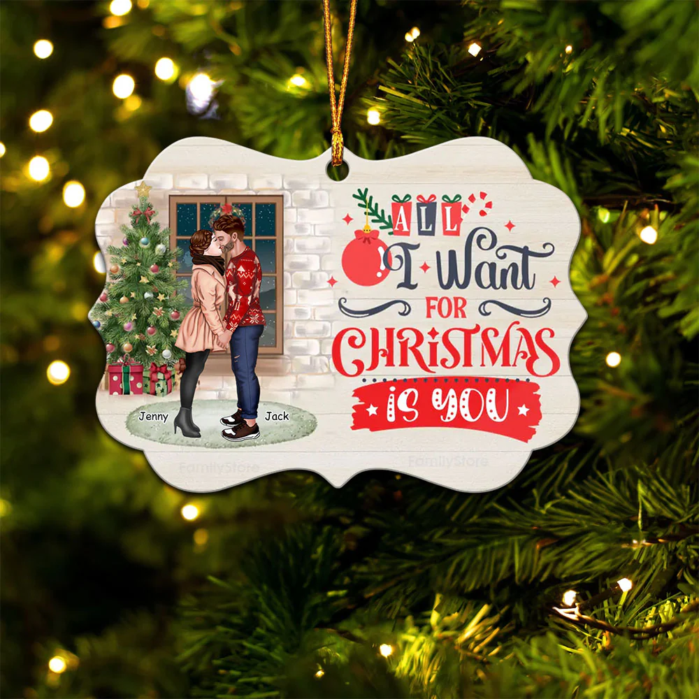 All I Want For Christmas Is You - Gift for Couples - Personalized Wood Ornament - CL30 NH96 - Image 5