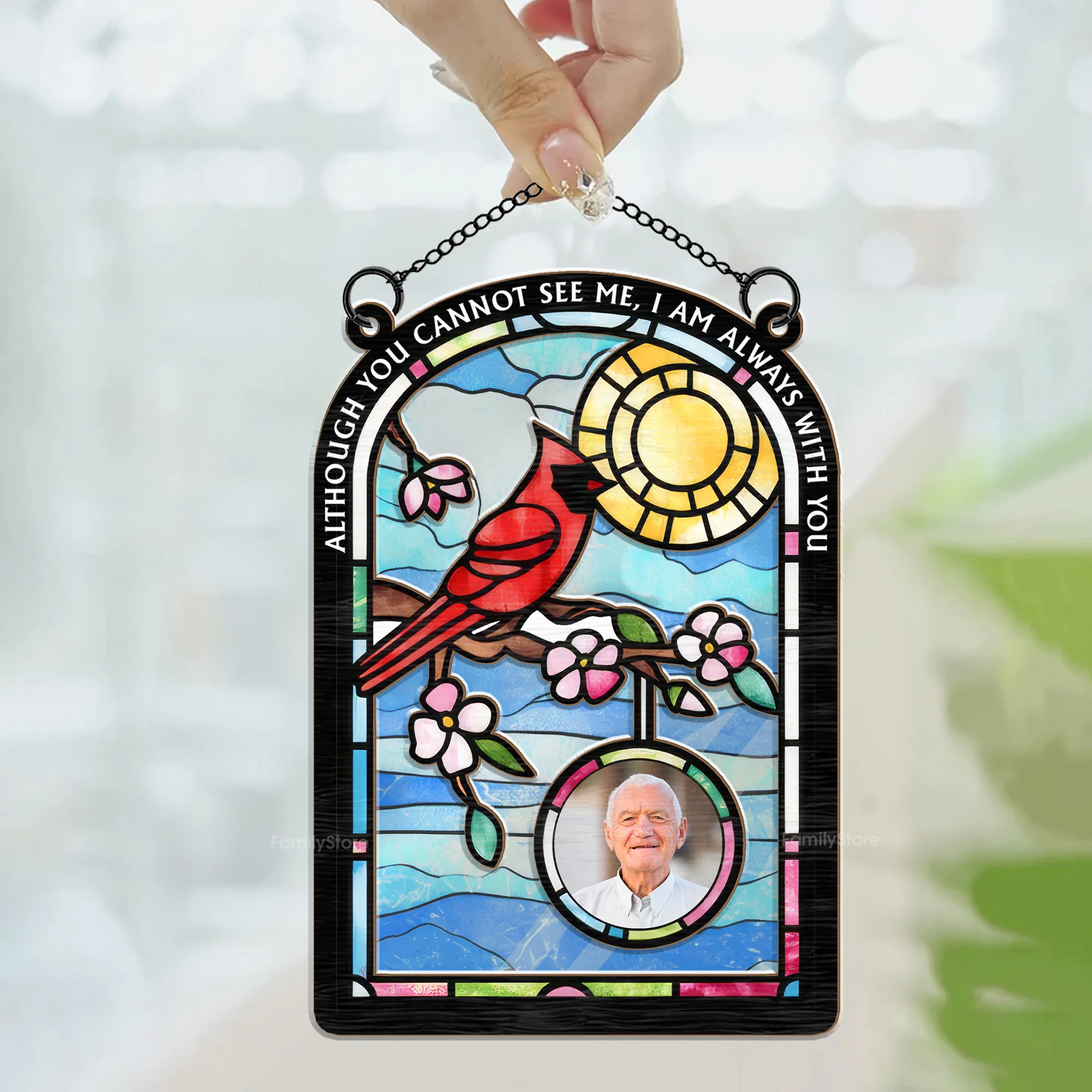 Although You Can't See Me, I Still With You As Always - Memorial Gift - Personalized Window Hanging Window Hanging Suncatcher Ornament  NA94 - Image 4