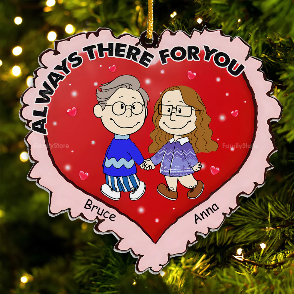 Always There For You Christmas Peanut - Personalized Acrylic Ornament - Gift For Couple, Husband Wife - CL43 NH96 - Image 5