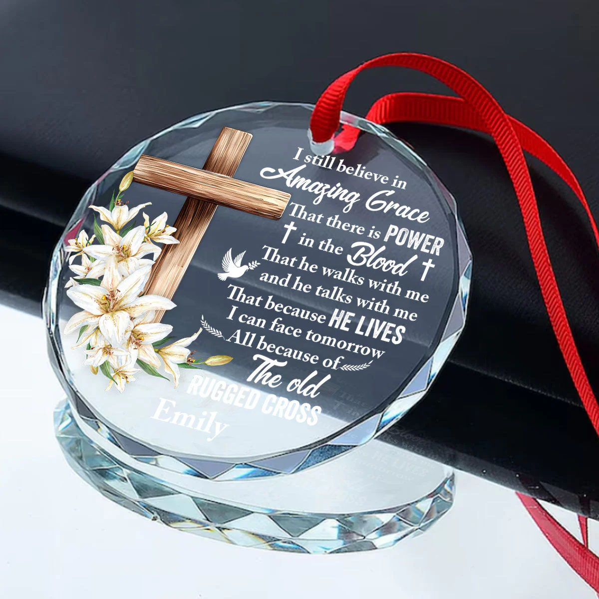 Amazing Grace - Personalized Glass Ornament TD118 - Image 2
