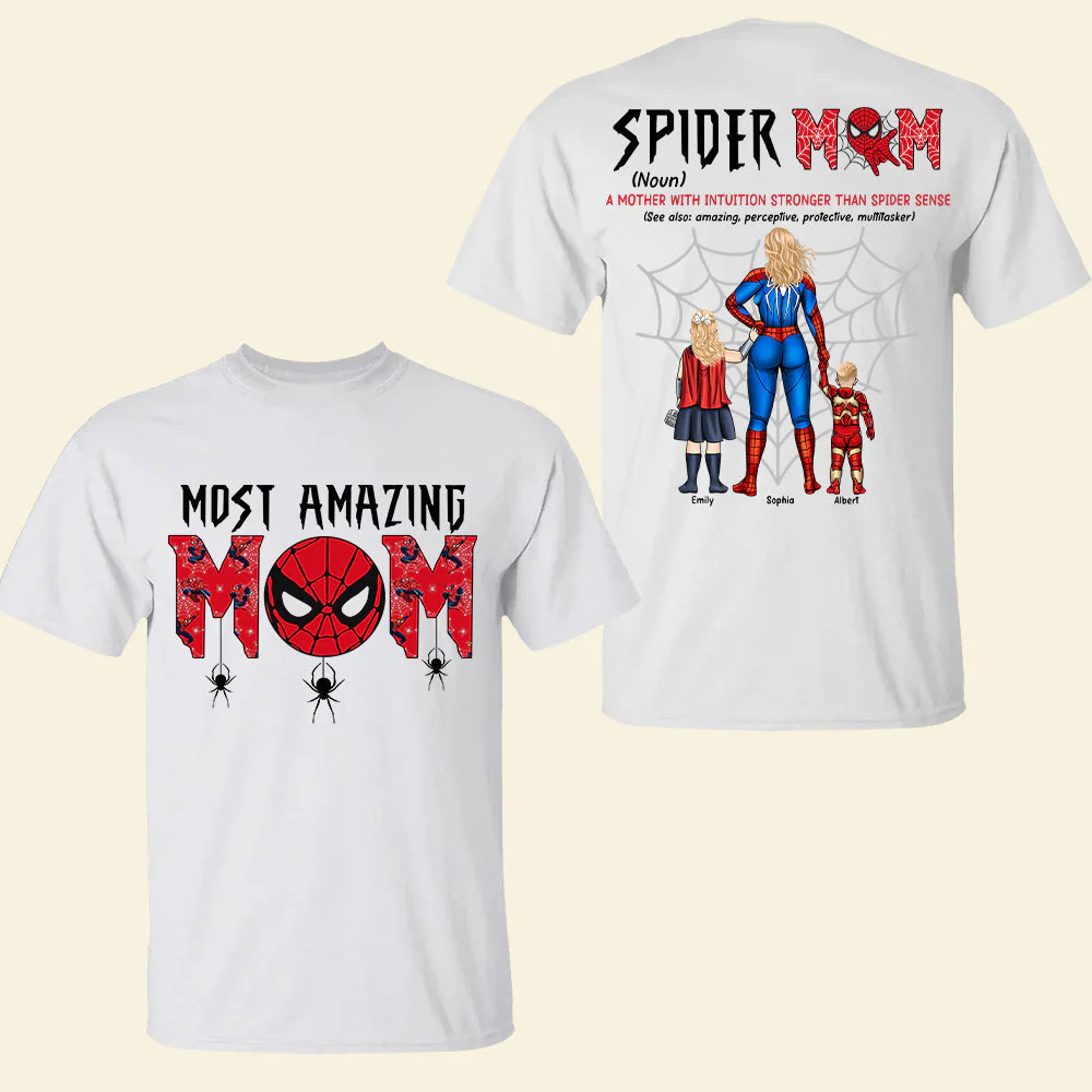 Amazing Intuitive Spider Mom - Personalized Shirt 2 Side - Gift For Mom - Image 4