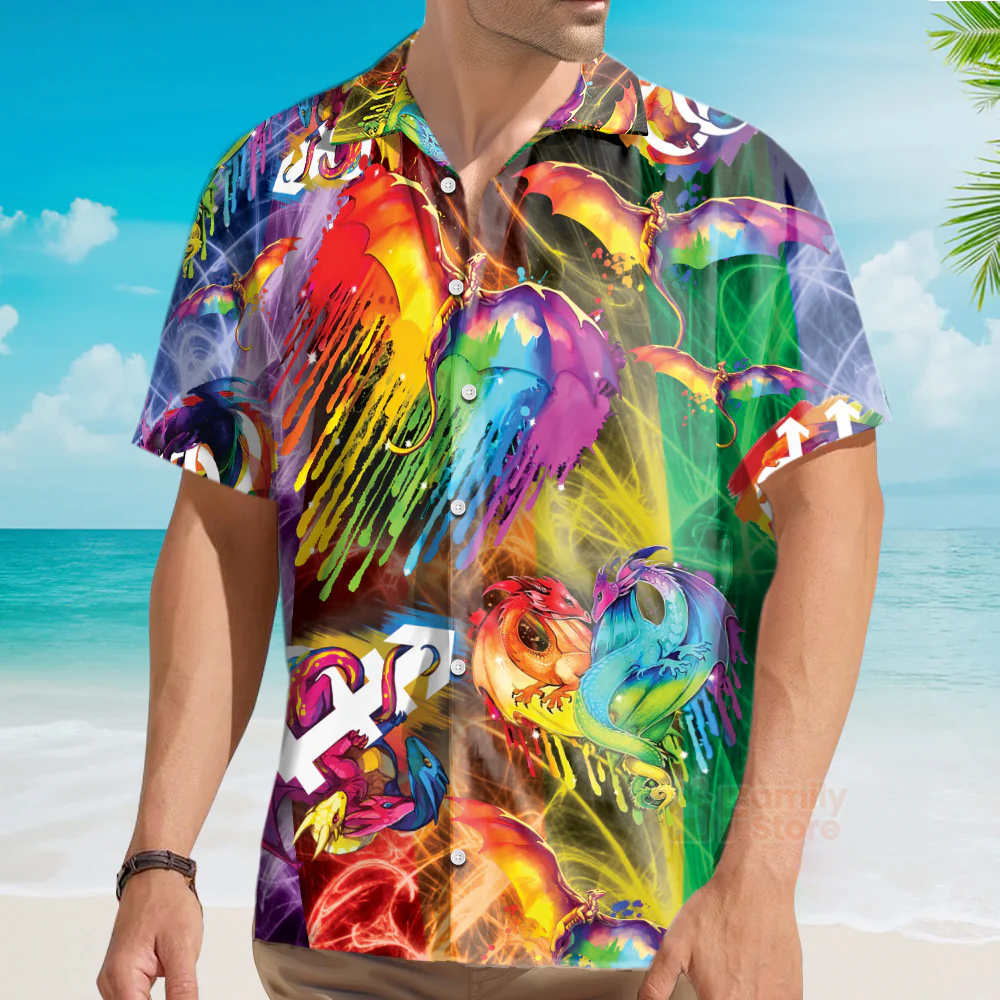 Amazing White LGBT Pride Hawaiian Shirt - Image 3