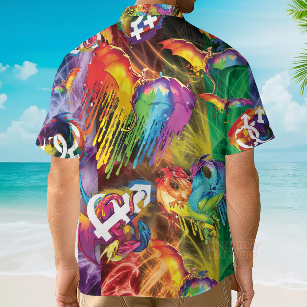 Amazing White LGBT Pride Hawaiian Shirt - Image 4