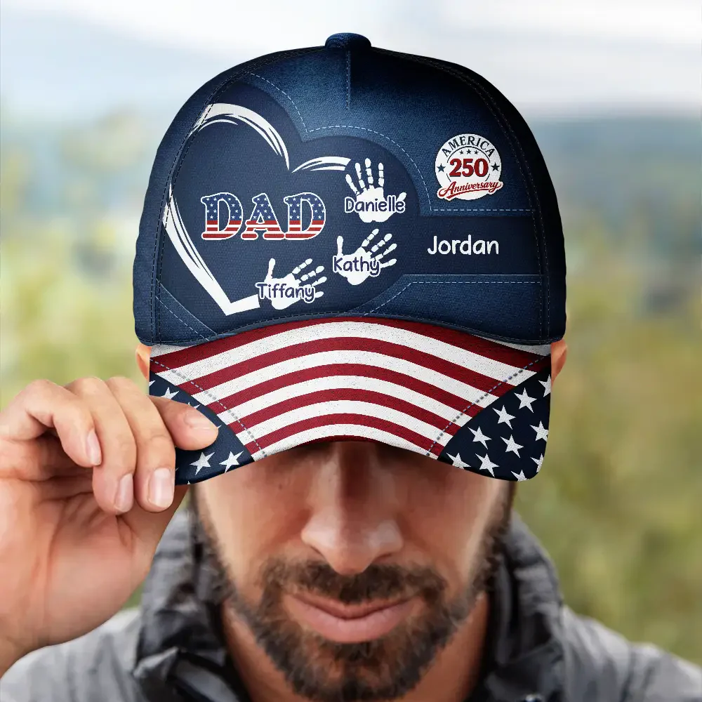 America 250 Anniversary Grandpa - Personalized Classic Cap - Gift For Dad, Grandpa - Image 3