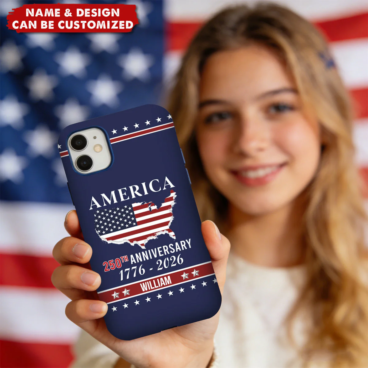 America 250th Anniversary 1776-2026 - Personalized Phone Case - Gift For Patriotic | HN02