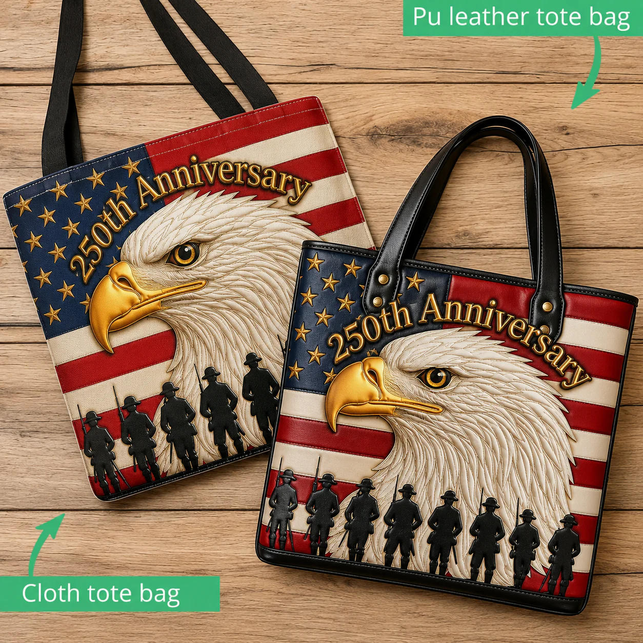America 250th Anniversary Eagle - Personalized Tote Bag - Gift For Patriots - Image 5
