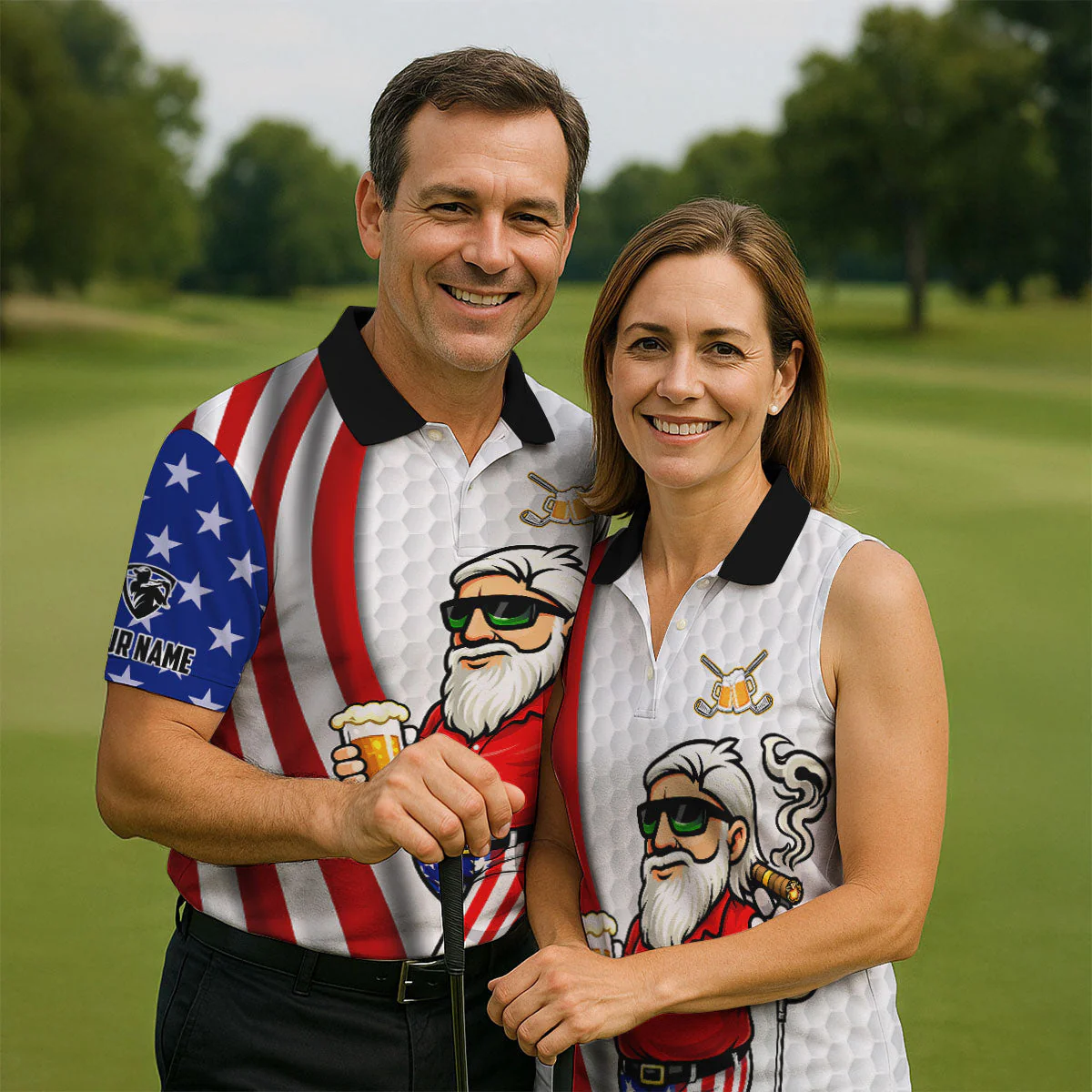 America 250th Anniversary Happiness Is An Old Patriotic Man With A Beer Funny - Personalized Polo Shirt - Gift For Dad, Grandpa, For Golf And Beer Lovers - Image 4