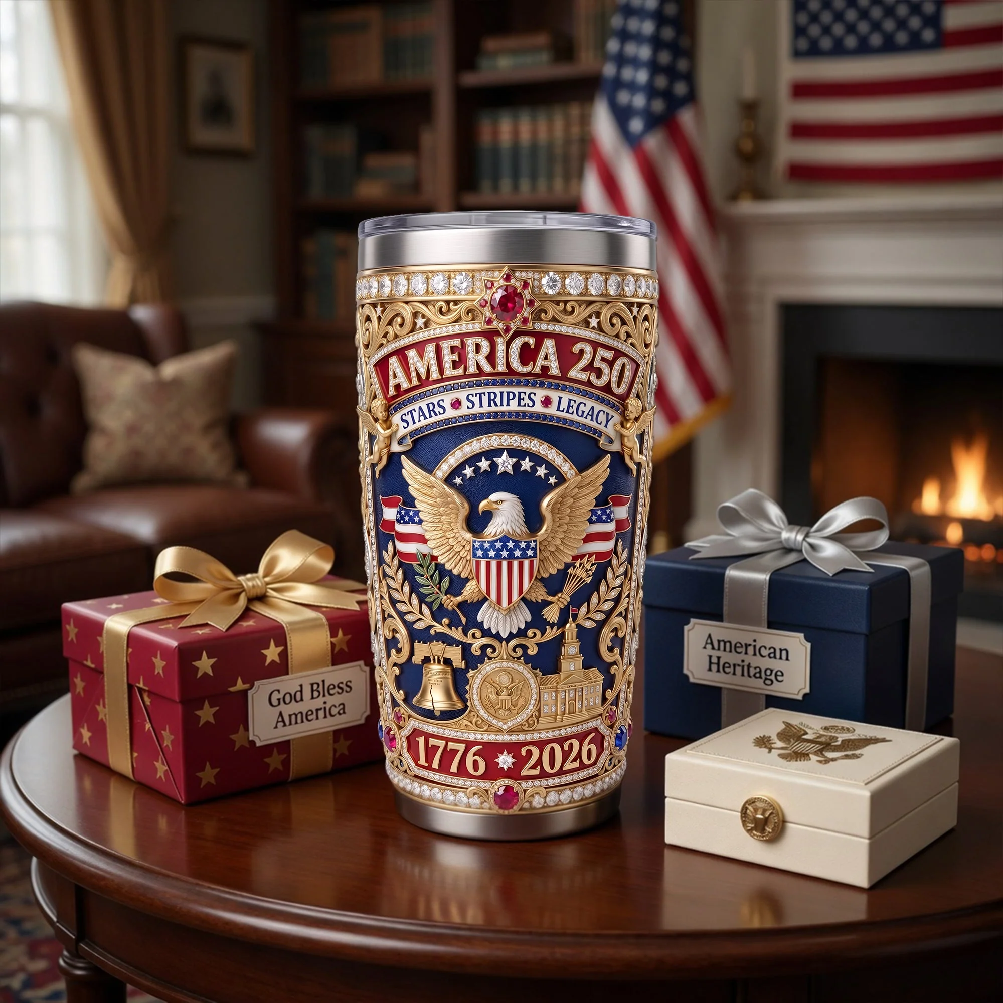 America 250th Anniversary - Personalized Tumbler - Gift For Patriotic - Image 4