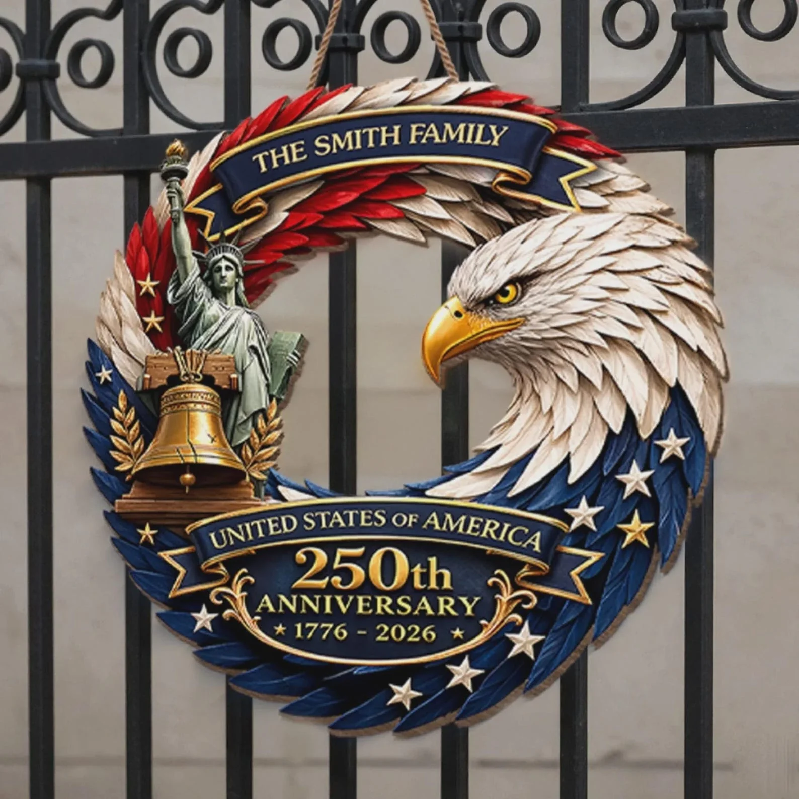 America 250th Anniversary - Personalized Wood Sign - Gift For Patriots - Image 4
