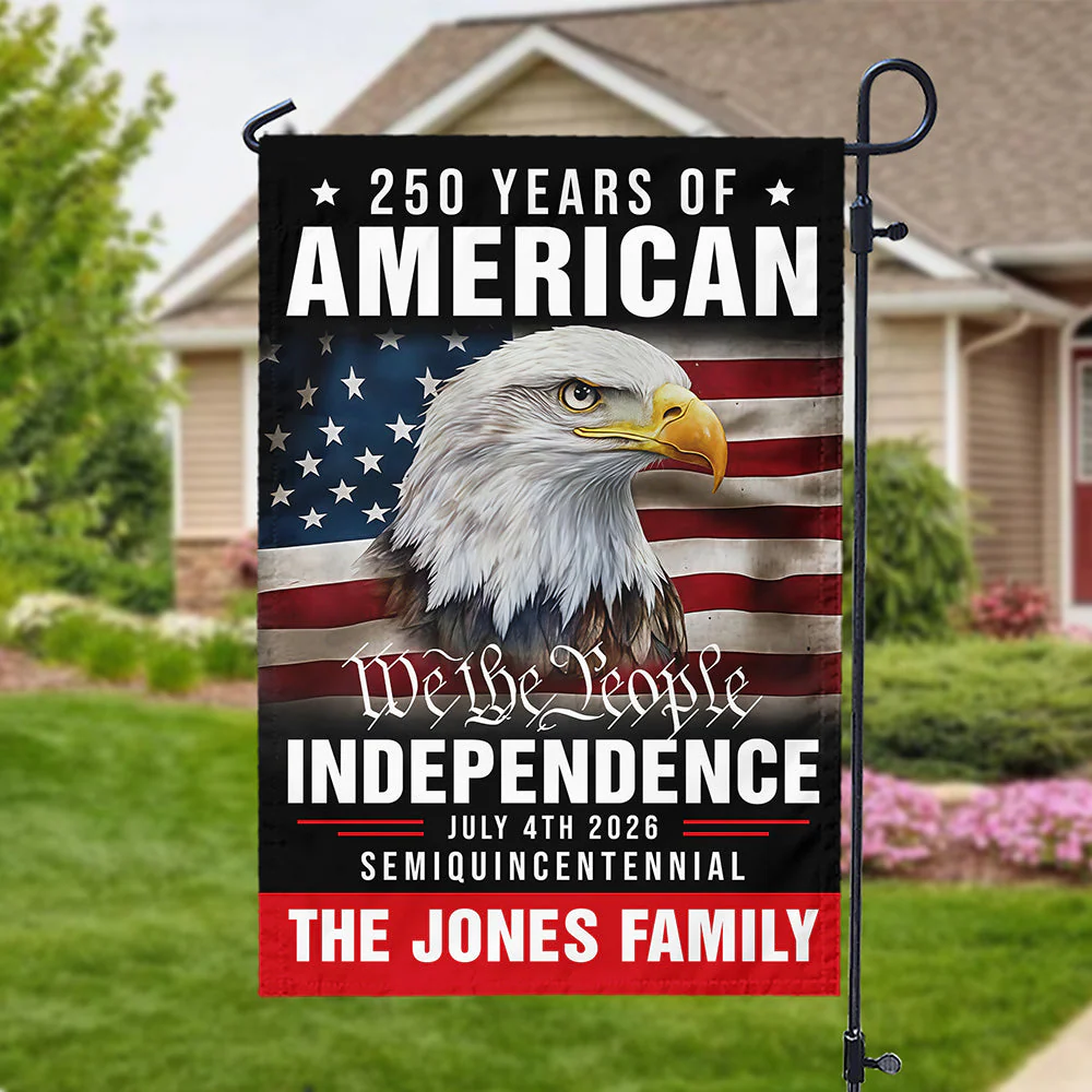 America 250th Anniversary We The People Eagle - Personalized Flag - Patriotic Gift For Family HN02 - Image 3