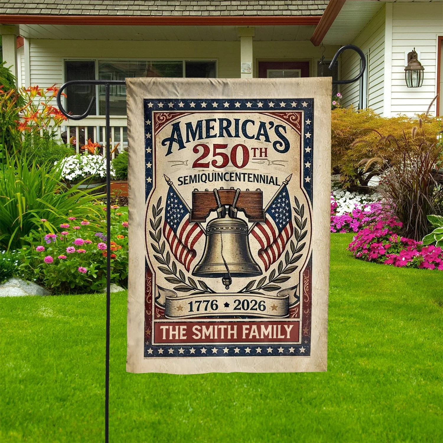 America 250th Semiquincentennial - Personalized Flag - Patriotic Gift For Family, American Christian | HN02