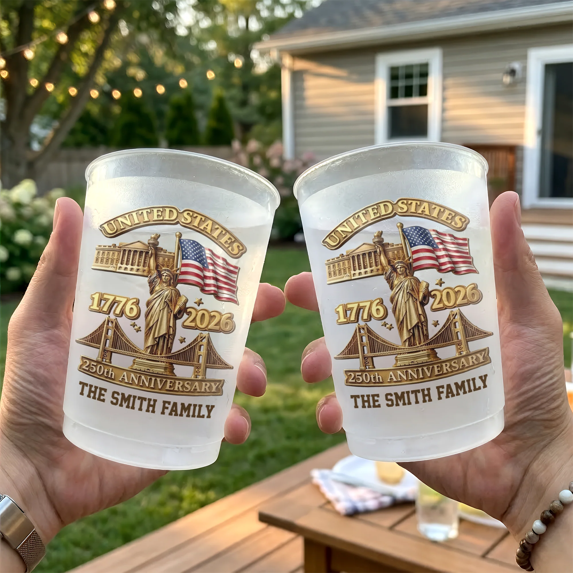America Flag 250th Anniversary - Personalized Cups - Gifts For Patriotic Family - Image 3