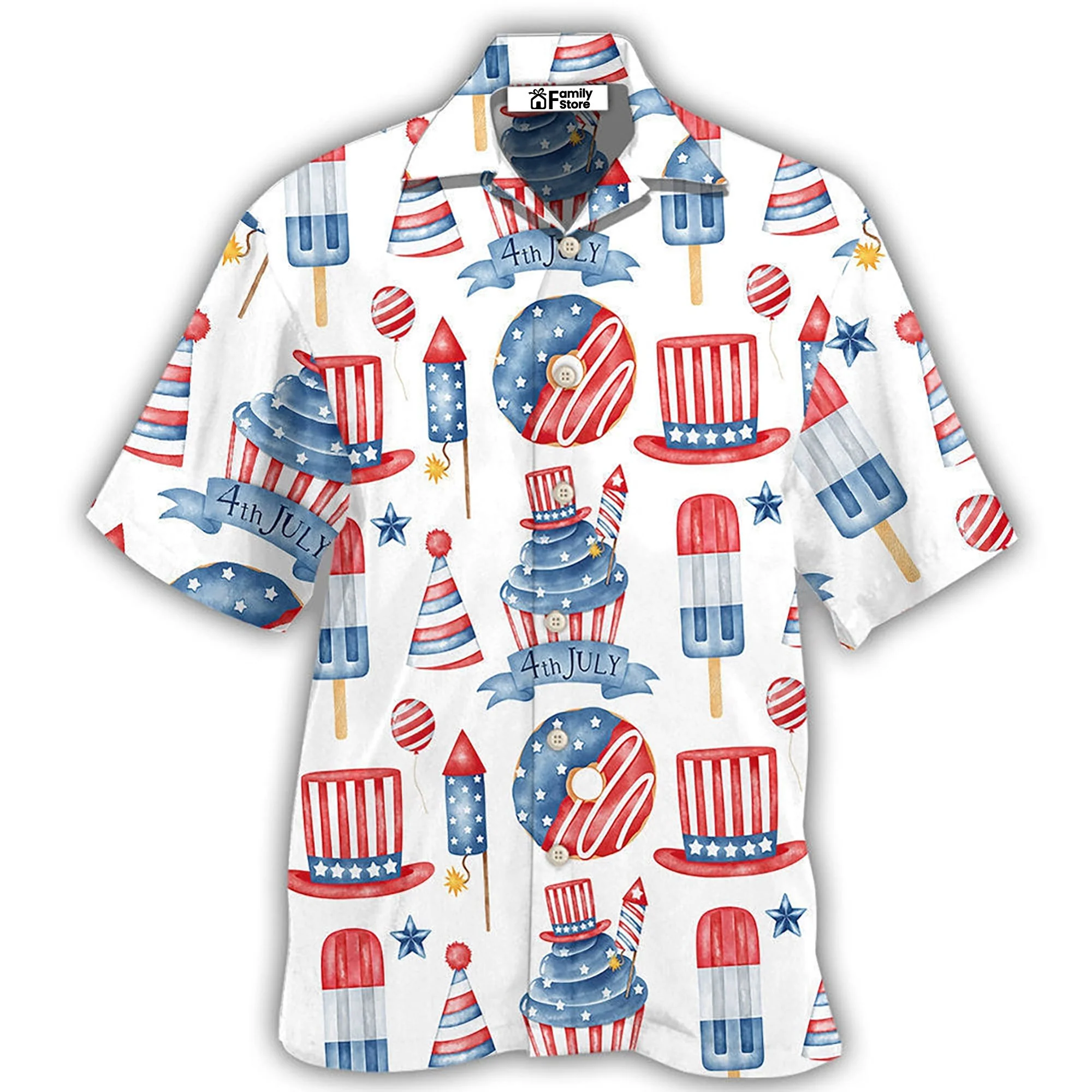 America Independence Day Art Style Hawaiian Shirt - Image 3
